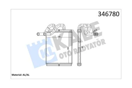 Радиатор отопителя KIA Sorento (02-) KALE OTO RADYATOR Kale '346780