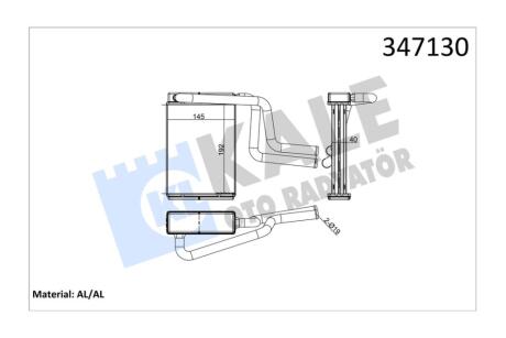 Радиатор отопителя Ford Mondeo I, II, III (93-)/Jaguar X-Type (01-) OTO RADYATOR Kale '347130