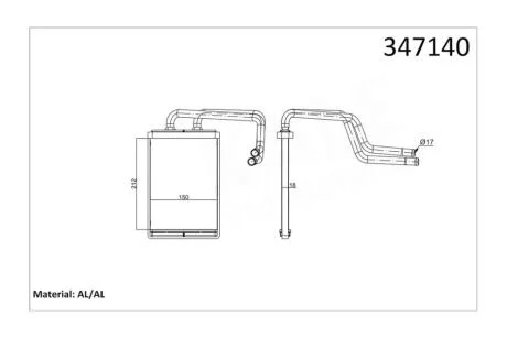 Радиатор отопителя Hyundai Elantra (00-), Coupe (02-) KALE OTO RADYATOR Kale 347140
