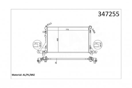Радиатор охлаждения Renault Master III, Opel Movano B, Nissan Nv400 OTO RADYATOR Kale 347255
