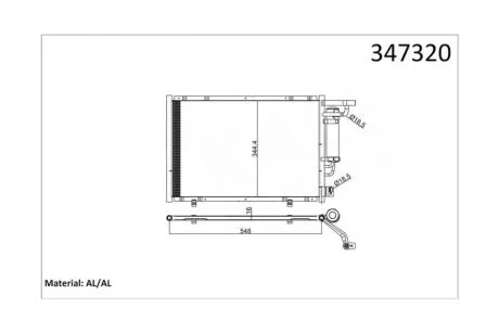 Радіатор кондиціонера Ford Fiesta VI (08-), B-Max (12-), Ka+ (15-), Transit Courier (14-) KALE OTO RADYATOR Kale 347320