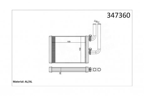 Радиатор отопителя Mitsubishi Lancer, Outlander I OTO RADYATOR Kale 347360