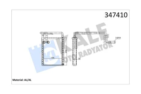 Радіатор отопителя Hyundai Sonata (05-) KALE OTO RADYATOR Kale '347410