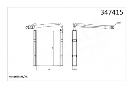 Радиатор отопителя Kia Rio II OTO RADYATOR Kale 347415