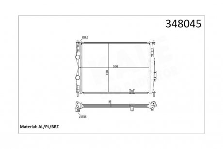 Радиатор охлаждения Nissan Qashqai OTO RADYATOR Kale 348045