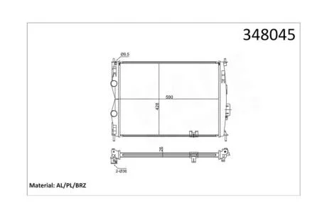 Радиатор охлаждения двигателя (паяный) Nissan Qashqai (07-) 1.6i, 2.0i KALE OTO RADYATOR Kale 348045