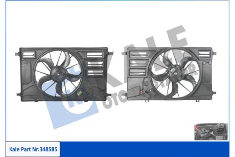 Вентилятор охлаждения радиатора (с диффузором) Ford Transit (13-), Transit Custom (13-) OTO RADYATOR Kale 348585 (фото 1)