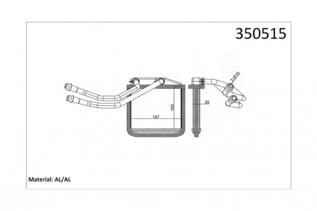 Радиатор отопителя Fiat Egea, Doblo, Pratico, Linea, Grande Punto OTO RADYATOR Kale 350515