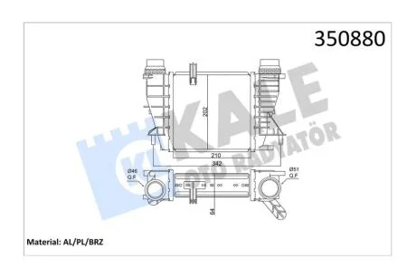Интеркулер Renault Clio, Modus (10-)/Nissan Note (07-) 1.5 dCi KALE OTO RADYATOR Kale '350880
