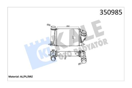 Интеркулер Renault Kadjar (15-), Megane IV (16-)/Nissan Qashqai (14-), X-Trail (14-) 1.6 dCi OTO RADYATOR Kale '350985