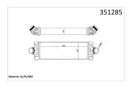 Інтеркулер Ford Transit (11-), Transit Custom (12-) 2.2 TdCi KALE OTO RADYATOR Kale 351285