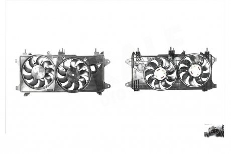 Вентилятор охолодження радіатора з кожухом Fiat Doblo OTO RADYATOR Kale 351320