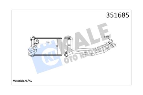 Радиатор отопителя Renault Megane II (03-) OTO RADYATOR Kale 351685
