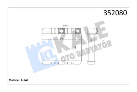 Радіатор отопителя BMW 3 E46 (98-), X3 E83 (04-) OTO RADYATOR Kale '352080