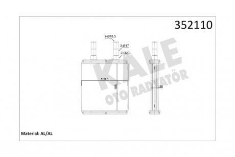 Радиатор отопителя Hyundai Getz OTO RADYATOR Kale 352110