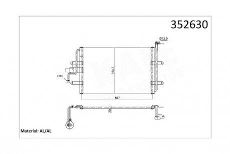 Радиатор кондиционера Seat Leon, Toledo II, Volkswagen Bora, Golf IV OTO RADYATOR Kale 352630