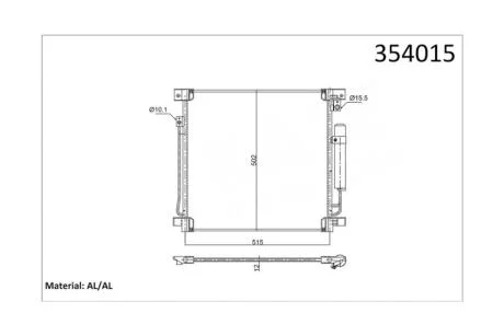 Радіатор кондиціонера Mitsubishi L200 (15-)/Fiat Fullback (16-) 2.2D, 2.4D KALE OTO RADYATOR Kale 354015