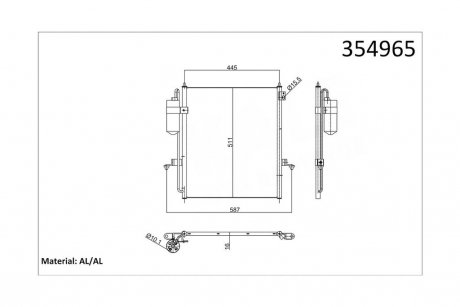 Радиатор кондиционера Mitsubishi L200, Triton OTO RADYATOR Kale 354965