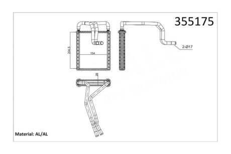Радіатор отопителя Hyundai Tucson (04-) OTO RADYATOR Kale 355175