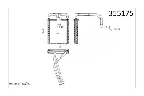 Радіатор отопителя Hyundai Tucson (04-) KALE OTO RADYATOR Kale 355175