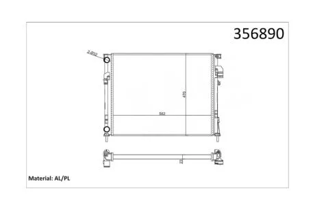 Радіатор охолодження двигуна Renault Trafic II/Opel Vivaro/Nissan Primastar (01-) 1.9 TDi, 2.0i KALE OTO RADYATOR Kale 356890