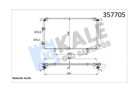 Радиатор кондиционера Toyota Camry XV30 (01-) KALE OTO RADYATOR Kale '357705