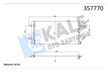 Радіатор кондиціонера Audi A4 (12-), A5 (12-), A6 (11-), A7 (10-), Q5 (13-)/Porsche Macan (14-) OTO RADYATOR Kale 357770