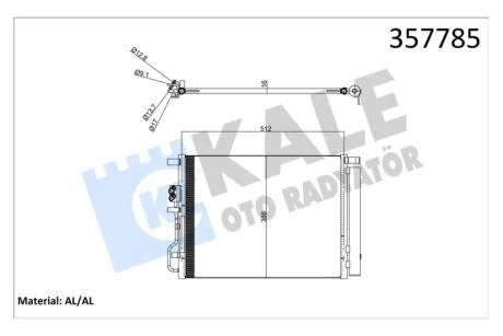 Радіатор кондиціонера Hyundai Tucson/KIA Sportage (15-) 1.6i, 1.6, 1.7, 2.0 CRDi KALE OTO RADYATOR Kale '357785