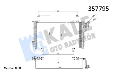 Радіатор кондиціонера Mazda CX-5 (10-) 2.0, 2.5 SkyActiv KALE OTO RADYATOR Kale 357795