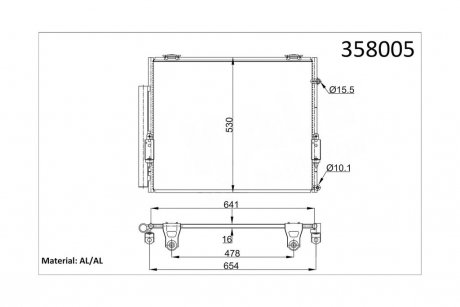 Радиатор кондиционера Toyota Tundra OTO RADYATOR Kale 358005