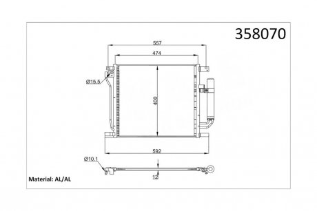 Радиатор кондиционера Nissan Juke, Pulsar OTO RADYATOR Kale 358070