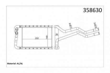 Радиатор отопителя Hyundai Santa Fe II OTO RADYATOR Kale 358630