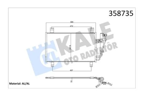 Радиатор кондиционера Mazda 2 (14-), CX3 (15-) KALE OTO RADYATOR Kale '358735