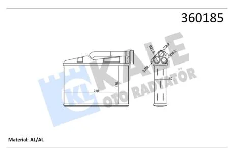 Радиатор отопителя BMW 5 E39 (96-), X5 E53 (00-) KALE OTO RADYATOR Kale '360185