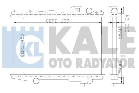 Радіатор охолодження двигуна (паяний) Nissan Navara D22 (97-) OTO RADYATOR Kale '362700