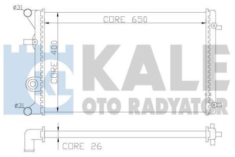 Радиатор охлаждения двигателя (паяный) Audi A3 (97-)/Seat Leon (99-)/Skoda Octavia I (97-)/VW Bora (99-), Golf IV (98-) OTO RADYATOR Kale '366400