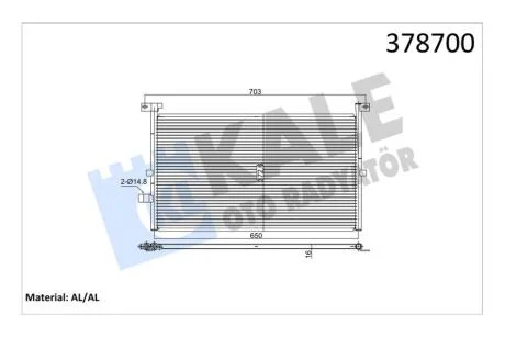 Радіатор кондиціонера Ford Mondeo III (02-) KALE OTO RADYATOR Kale '378700