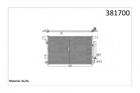 Радиатор кондиционера Citroen C4 Aircross, C-Crooser, Mitsubishi ASX OTO RADYATOR Kale 381700