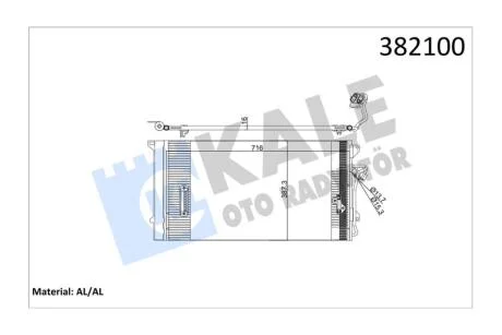 Радиатор кондиционера Audi Q7 (04-)/VWTouareg (02-)/Porsche Cayenne (03-) KALE OTO RADYATOR Kale 382100