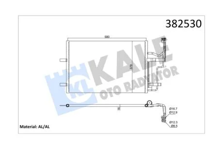 Радіатор кондиціонера Mazda 3 BK (03-) KALE OTO RADYATOR Kale '382530