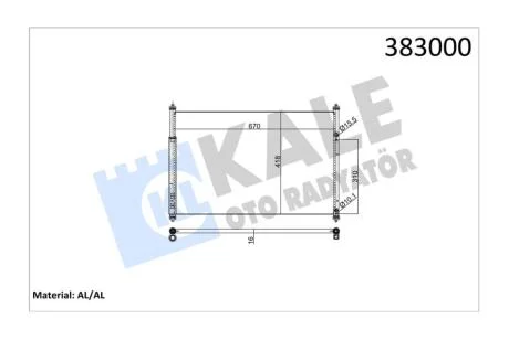 Радіатор кондиціонера Suzuki Grand Vitara II (05-) KALE OTO RADYATOR Kale '383000