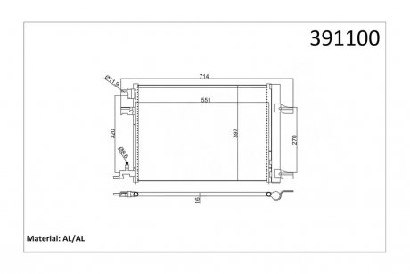 Радиатор кондиционера Chevrolet Cruze, Orlando, Opel Astra J, Astra J Gtc OTO RADYATOR Kale 391100