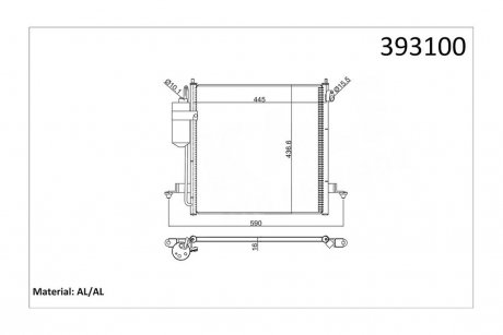 Радиатор кондиционера Mitsubishi L200 2.5TD (06-) АКПП, МКПП OTO RADYATOR Kale 393100