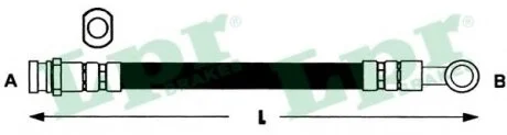 Шланг гальмівний передній Land Rover Freelander I, Range Rover III (L=420mm) (6T48197) LPR '6T48197