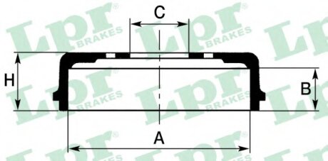 Барабан гальмівний (кратно 2) Toyota Fortuner (04-, 15-), Hilux (VII,VIII) LPR '7D0720