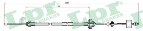 Трос зчеплення Renault Logan (04-) (L=1140/690mm) LPR 'C0277C