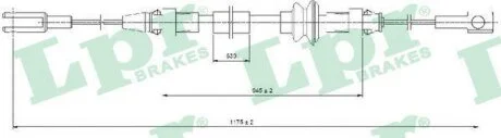 Трос ручника Opel Movano A/ Renault Master II (L=1175/945mm) (C0368B) LPR 'C0368B
