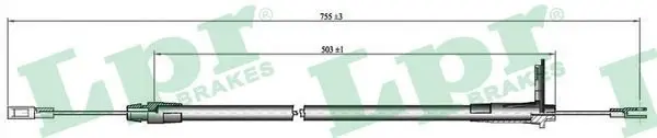 Трос ручника правий MB E-Class (W210) (L=1030/810mm) (C0434B) LPR 'C0434B (фото 1)