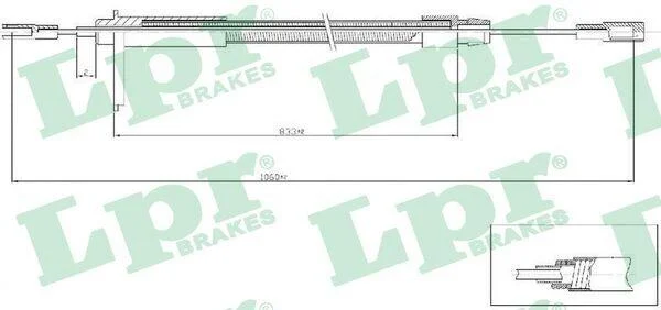 Трос ручника лівий MB E-Class (W210) (L=1060/835mm) (C0435B) LPR 'C0435B (фото 1)