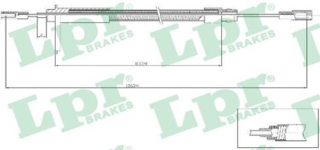 Трос ручника лівий MB E-Class (W210) (L=1060/835mm) LPR 'C0435B